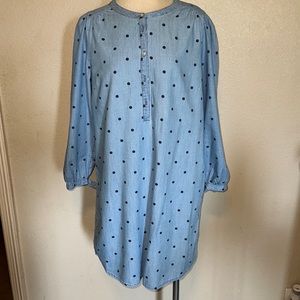 Old Navy indigo polk-a-dot dress sz M